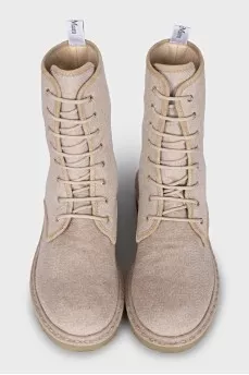 Short pile textile boots