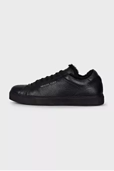 Men's insulated leather sneakers