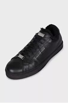 Men's insulated leather sneakers