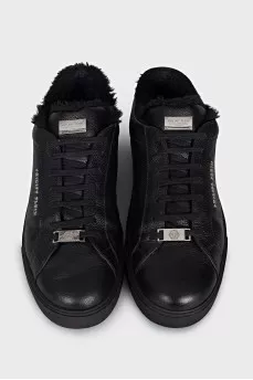 Men's insulated leather sneakers