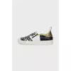 Men's Black and White Slip-Ons