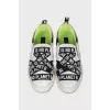 Men's Black and White Slip-Ons