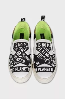 Men's Black and White Slip-Ons