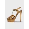 Leather heeled sandals