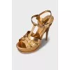 Leather heeled sandals