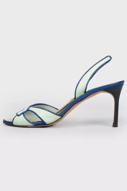 Sandals mint blue with stiletto heels