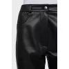 Black faux leather trousers