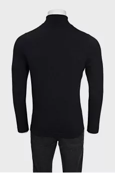 Men's black wool turtleneck