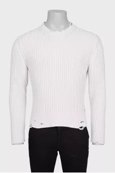 Men's jumper with a ripped effect