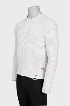 Men's jumper with a ripped effect