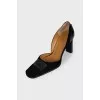 Black square-toe shoes
