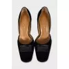 Black square-toe shoes