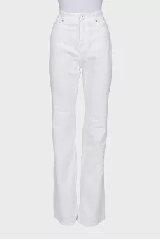 White flared jeans