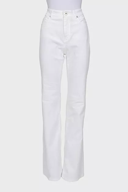 White flared jeans
