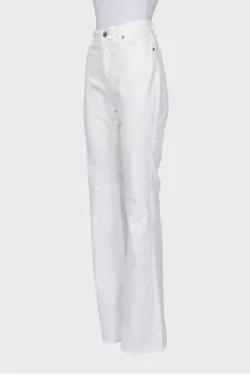 White flared jeans