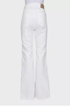 White flared jeans
