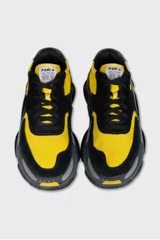 Men's black and yellow Triple S sneakers