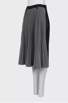 Pleated combination skirt