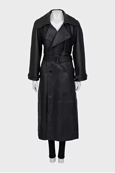 Black leather cloak