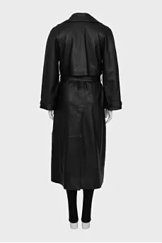 Black leather cloak