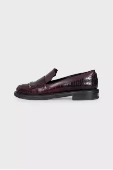 Embossed leather loafers