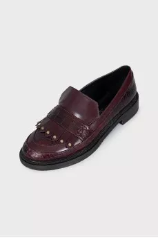 Embossed leather loafers