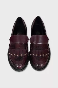Embossed leather loafers