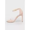 Closed heel suede sandals
