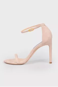 Closed heel suede sandals