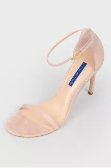 Closed heel suede sandals