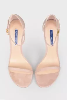 Closed heel suede sandals