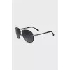 Aviator sunglasses with textile inserts