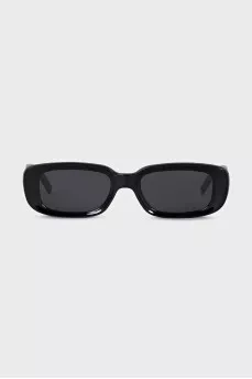 Black rectangular frame sunglasses