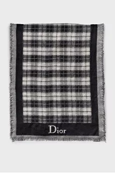 Men's plaid wool scarf
