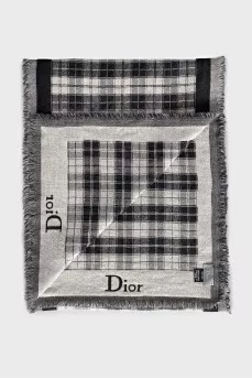 Men's plaid wool scarf