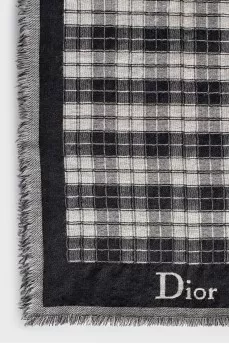 Men's plaid wool scarf