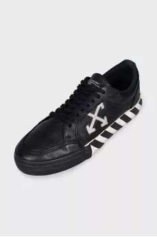 Men's Leather Low Vulcanized Sneakers