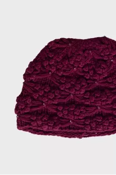 Knitted hat made of cashmere and wool