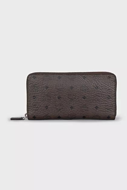 Brown wallet with signature print