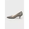 Pointed toe shoes with rhinestones