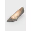 Pointed toe shoes with rhinestones