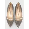 Pointed toe shoes with rhinestones