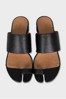 Tabi leather mules