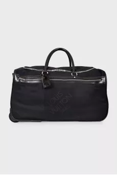 Black textile suitcase