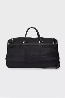 Black textile suitcase