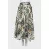 Full printed skirt with ties