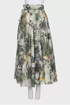 Full printed skirt with ties