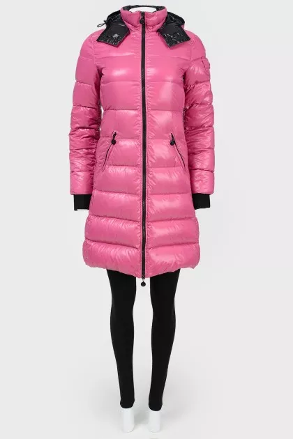 Quilted long down jacket