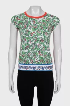 Set of a top and a cardigan with buttons