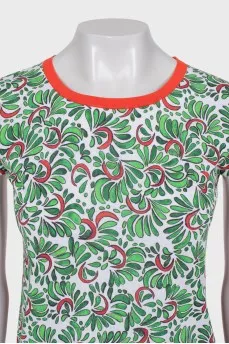 Set of a top and a cardigan with buttons
